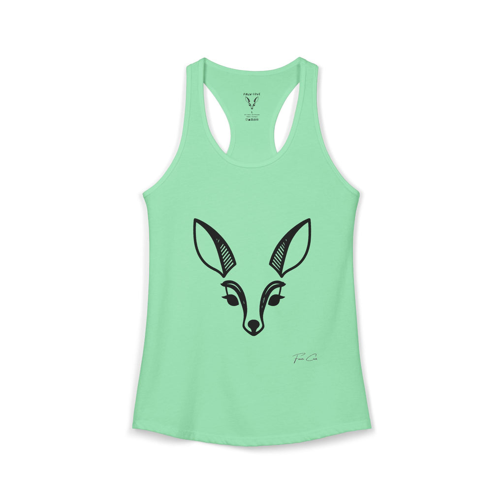 Deer Face Women's Racerback Tank — Nature-Inspired Casual Tank Top