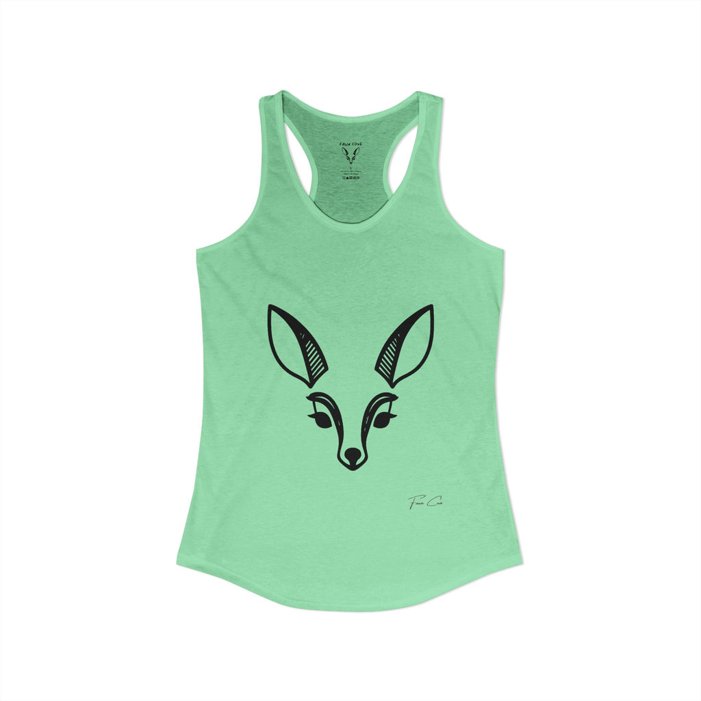 Deer Face Women's Racerback Tank — Nature-Inspired Casual Tank Top