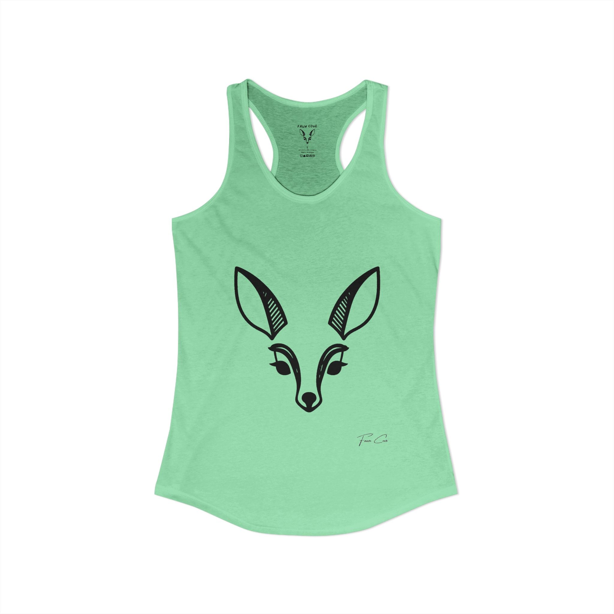Deer Face Women's Racerback Tank — Nature-Inspired Casual Tank Top