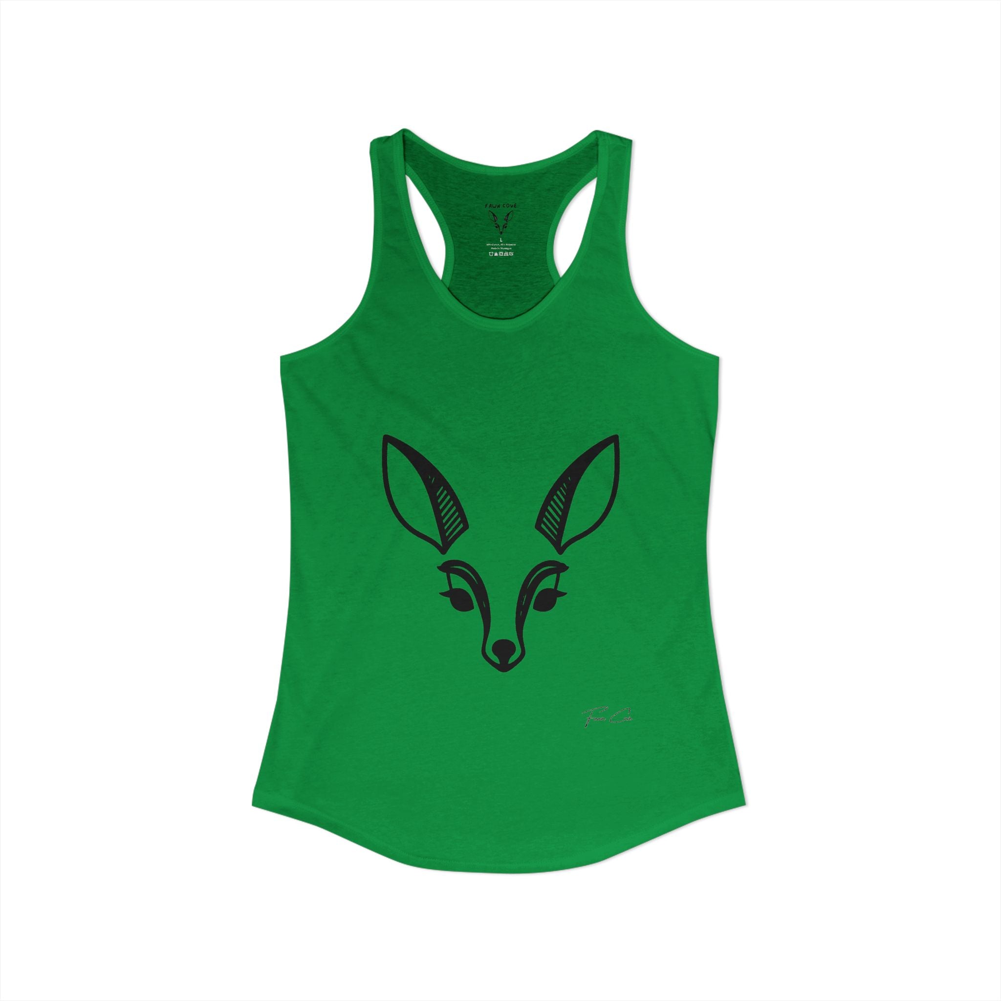 Deer Face Women's Racerback Tank — Nature-Inspired Casual Tank Top