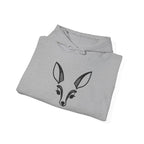 Minimal Deer Face Hoodie — Botanical Line Art Sweatshirt