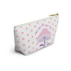 Cute Mushroom Accessory Pouch — “Support Small Businesses” T‑Bottom Cosmetic Bag