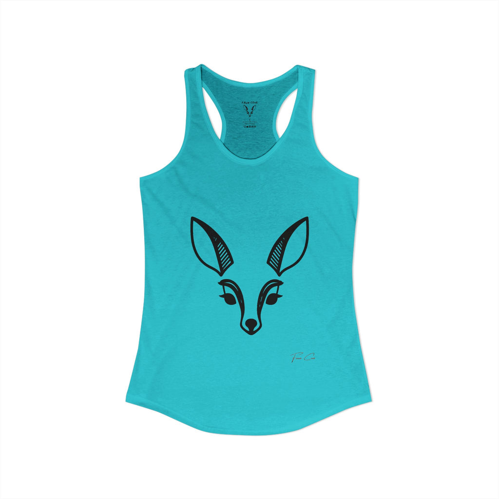 Deer Face Women's Racerback Tank — Nature-Inspired Casual Tank Top