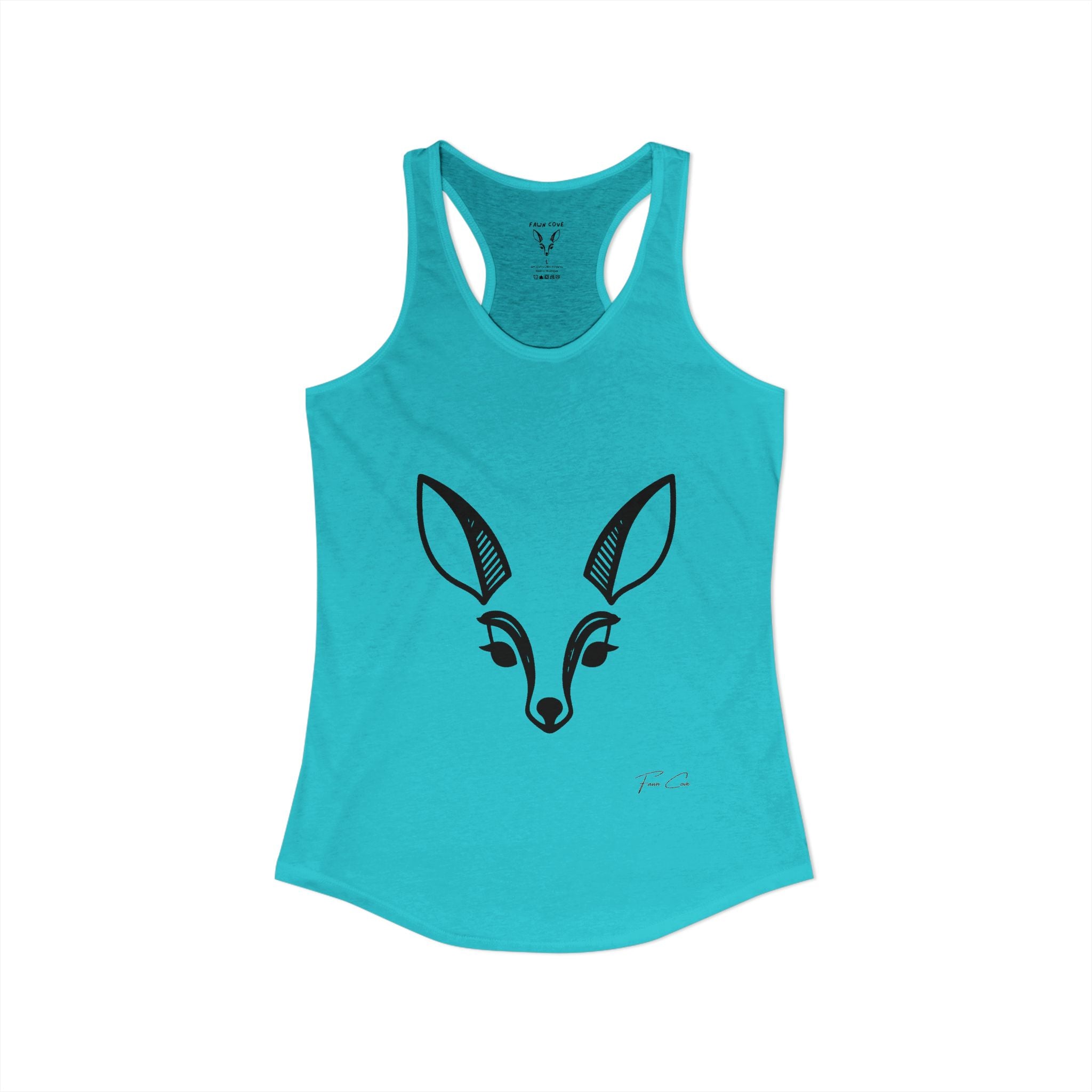 Deer Face Women's Racerback Tank — Nature-Inspired Casual Tank Top
