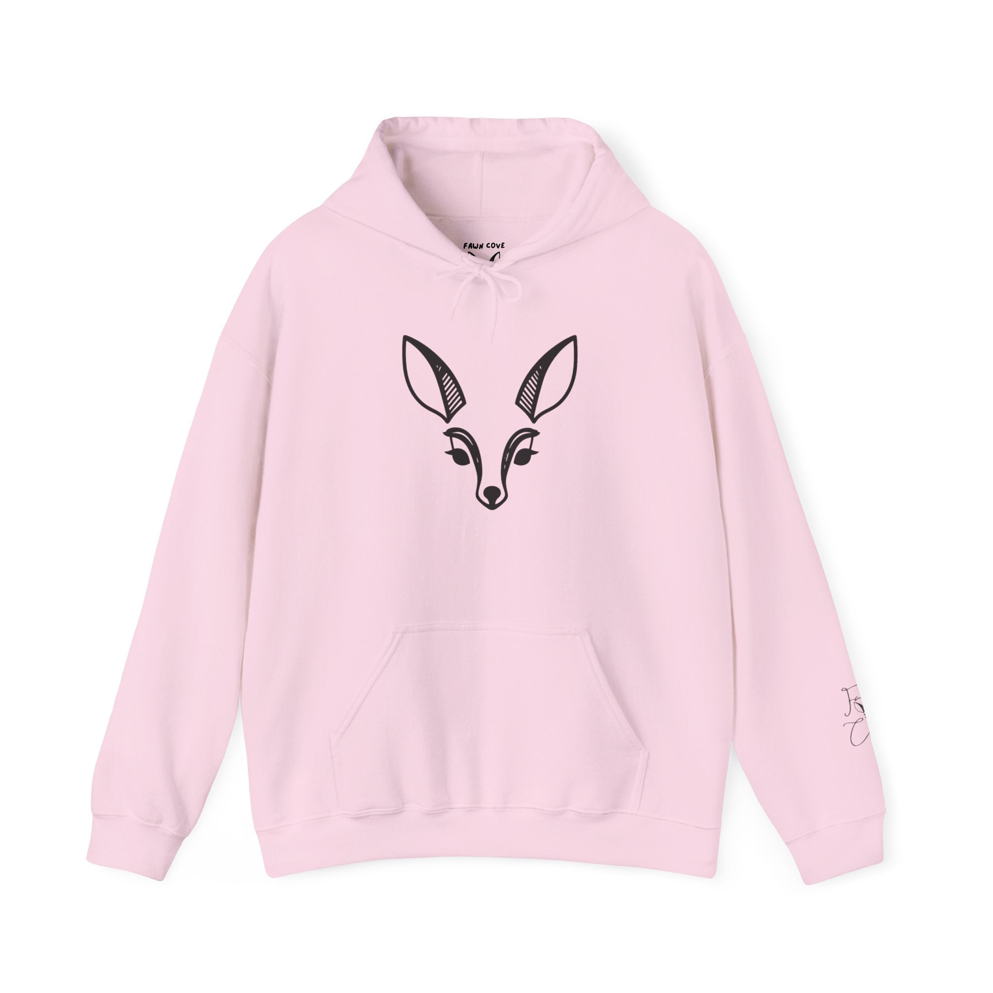 Minimal Deer Face Hoodie — Botanical Line Art Sweatshirt