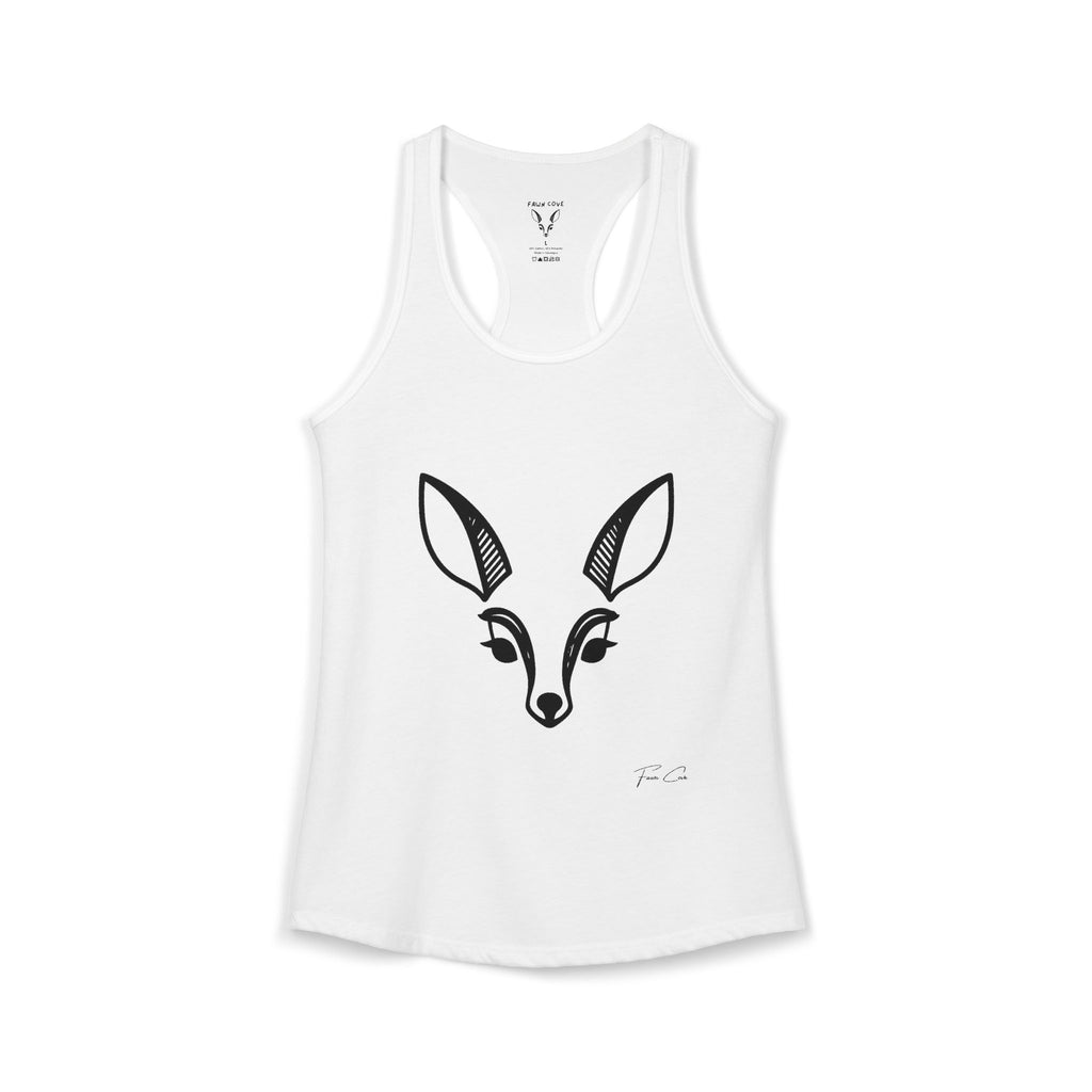Deer Face Women's Racerback Tank — Nature-Inspired Casual Tank Top