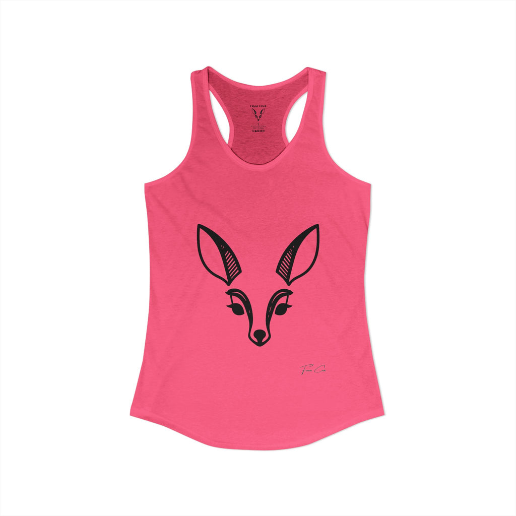 Deer Face Women's Racerback Tank — Nature-Inspired Casual Tank Top